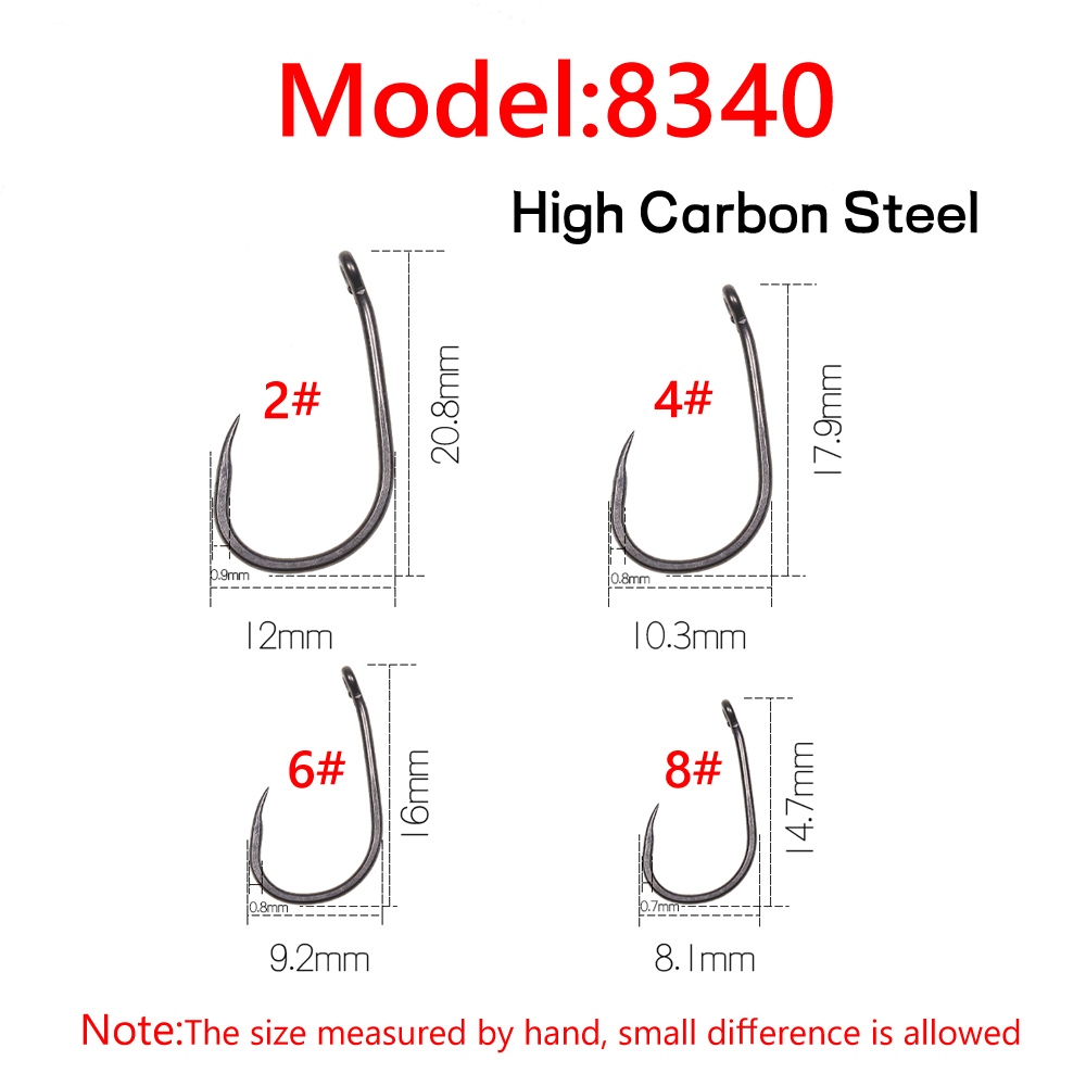50PCS Matt Black Carp Fishing  - огляд і ціна Fishing Hook Barbless