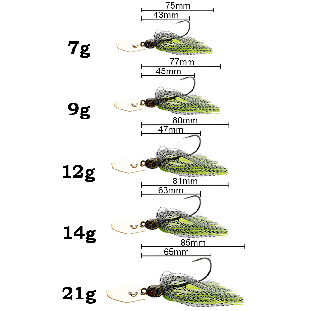 2Pcs Spinner Bait 7g/9g/12g/14 - огляд і ціна Fishing Hook Weedless